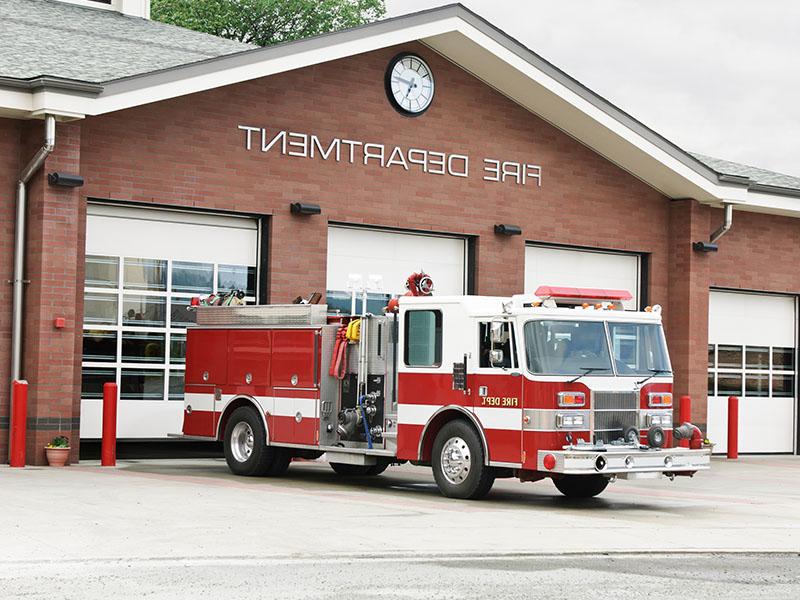 Firestation with fire engine